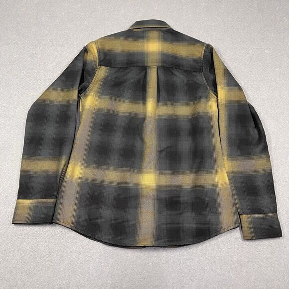 DIXXON Shirt Womens Small Black Gold Oil The Panhandle Plaid Snap Buttons - Picture 8 of 12
